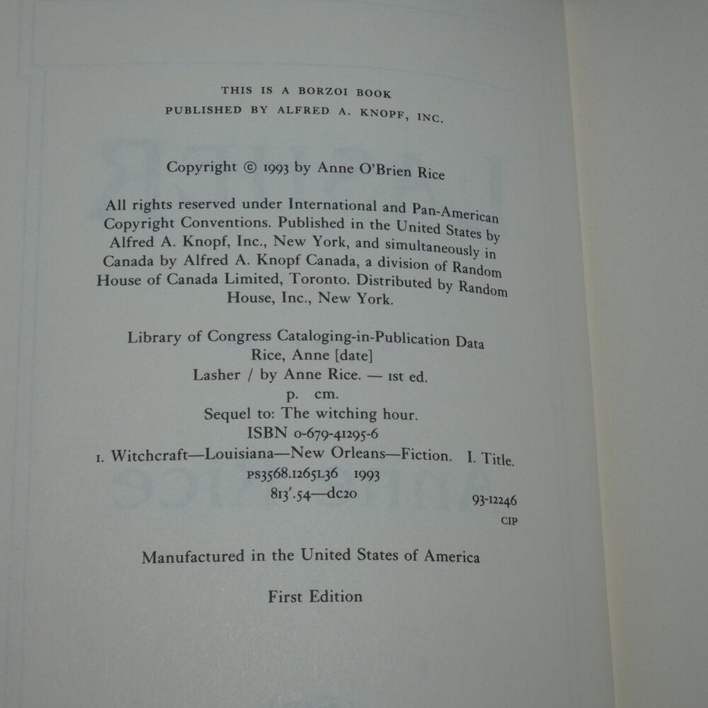 Anne Rice LASHER Signed 1st - Picture 5 of 14